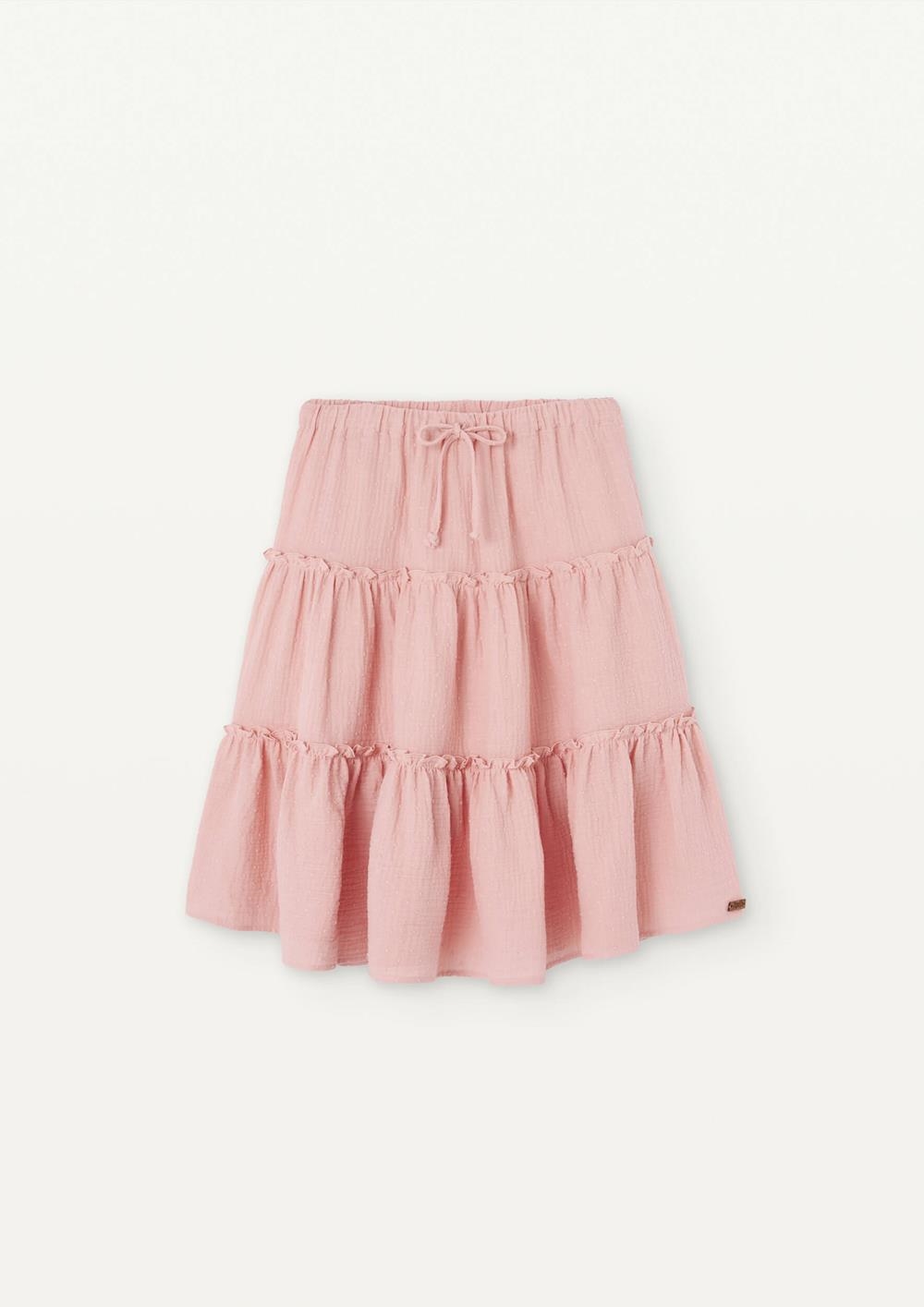 Mod 25.2 Pink midi-length skirt with frills | SS25 Mod 25.2 Pink midi-length skirt with frills