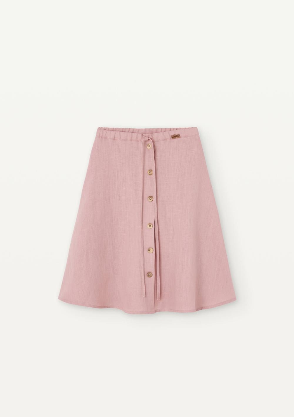 Mod 26.2 Pink linen half cape midi-length skirt | SS25 Mod 26.2 Pink linen half cape midi-length skirt
