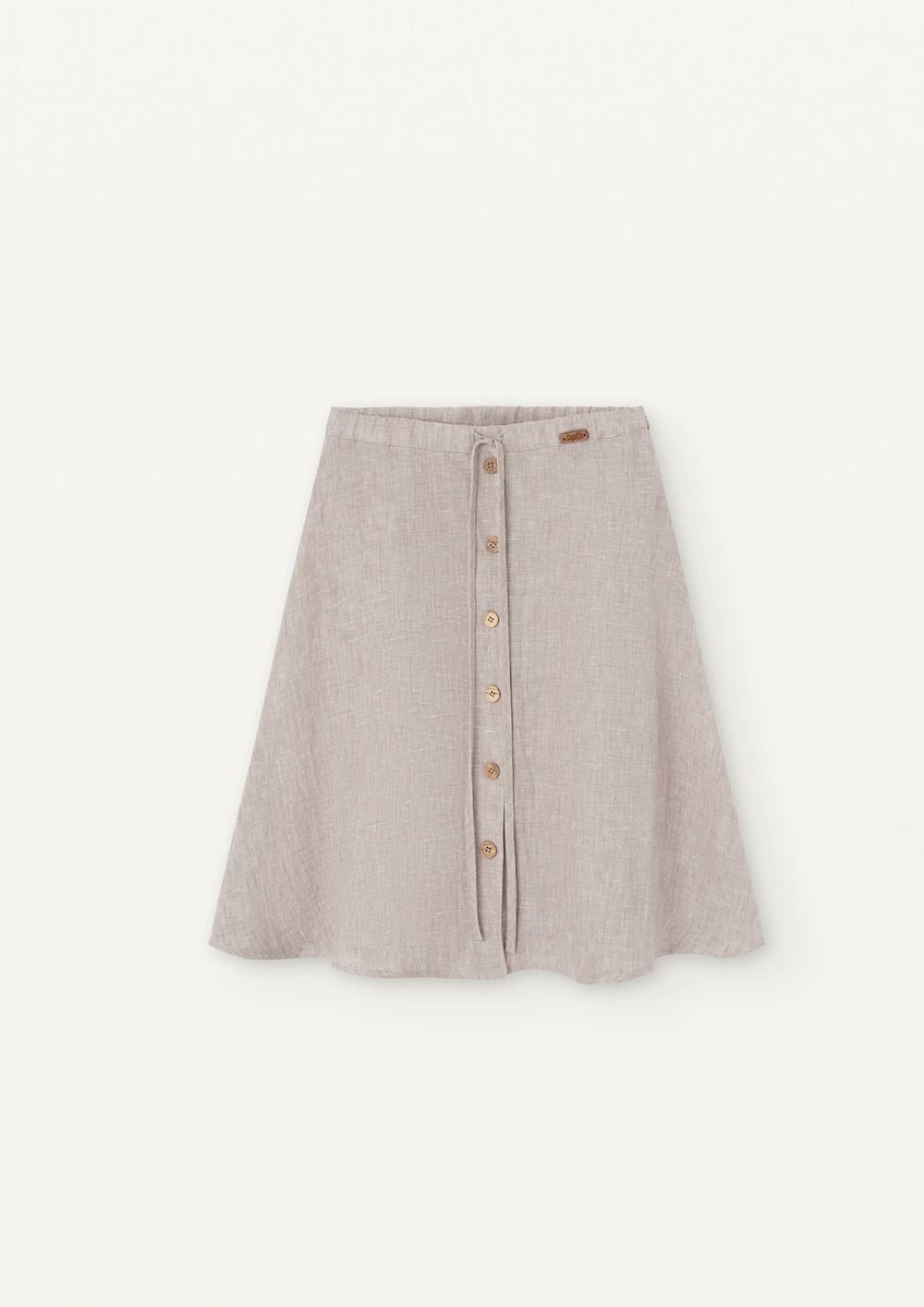 Mod 26.3 Sand linen half cape midi-length skirt | SS25 Mod 26.3 Sand linen half cape midi-length skirt