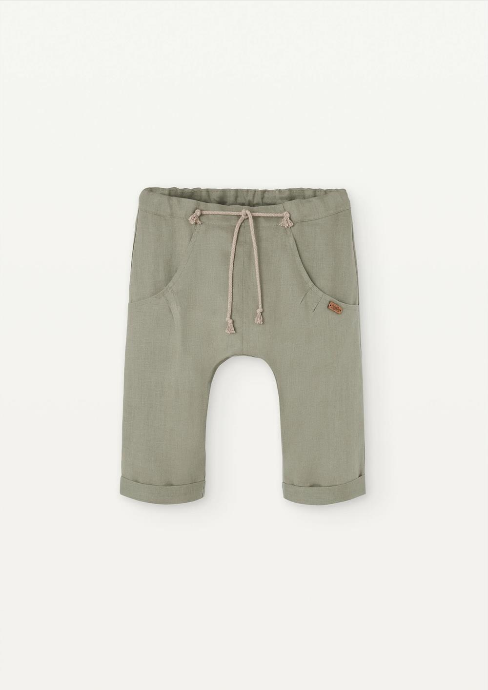 Mod 27.1 Green linen low-rise Bermuda shorts | SS25 Mod 27.1 Green linen low-rise Bermuda shorts