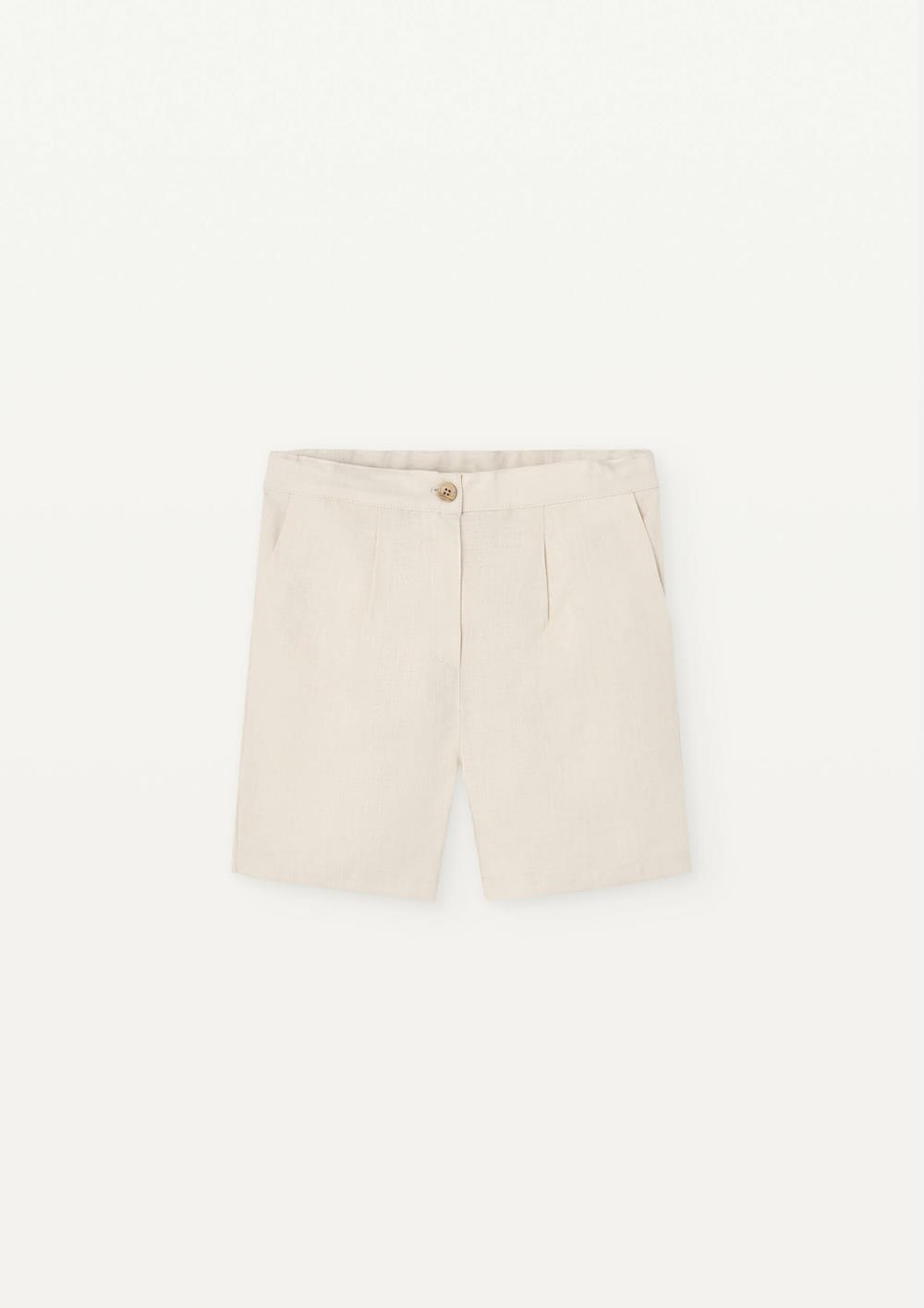 Mod 28.1 Off-white linen chino-style Bermuda shorts | SS25 Mod 28.1 Off-white linen chino-style Bermuda shorts