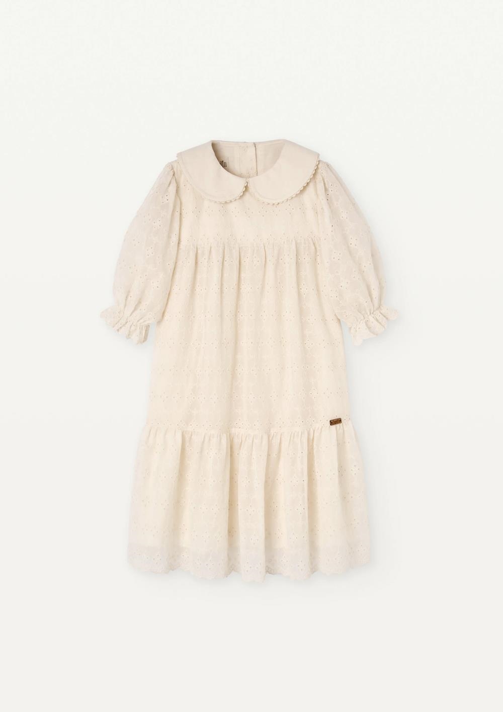 Mod 32.1 Off-white dress with embroidered baby collar | SS25 Mod 32.1 Off-white dress with embroidered baby collar