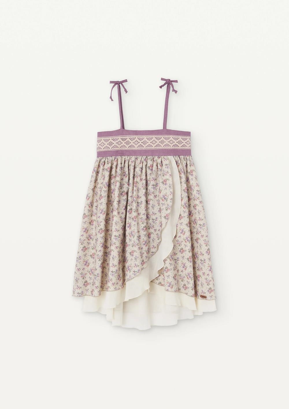 Mod 34.4 Mauve floral double-layer dress | SS25 Mod 34.4 Mauve floral double-layer dress