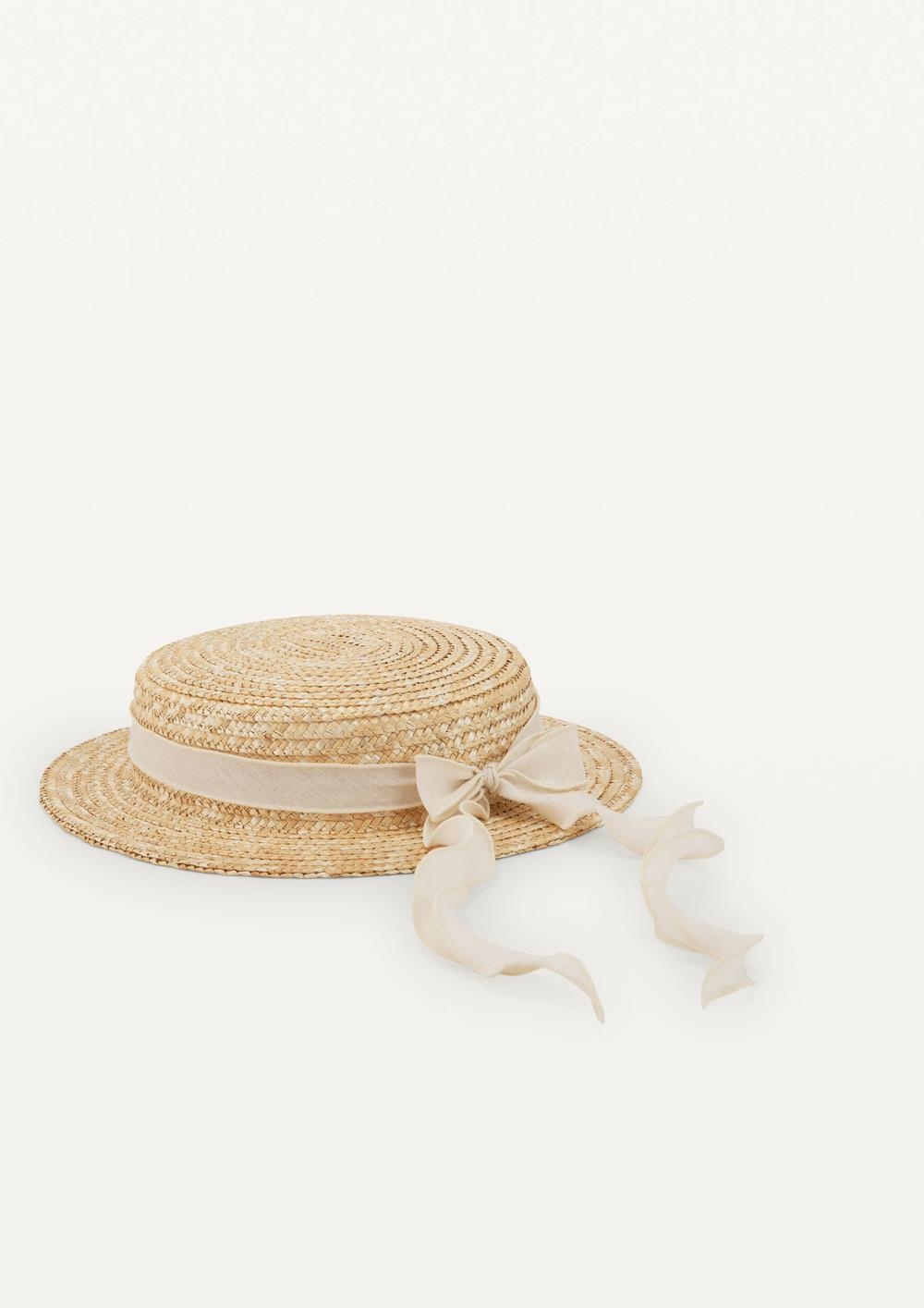 Mod.43.1 Off white linen Natural straw hat | SS25 Mod.43.1 Off white linen Natural straw hat