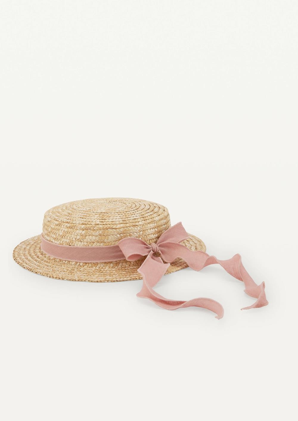 Mod.43.3 Pink linen Natural straw hat | SS25 Mod.43.3 Pink linen Natural straw hat