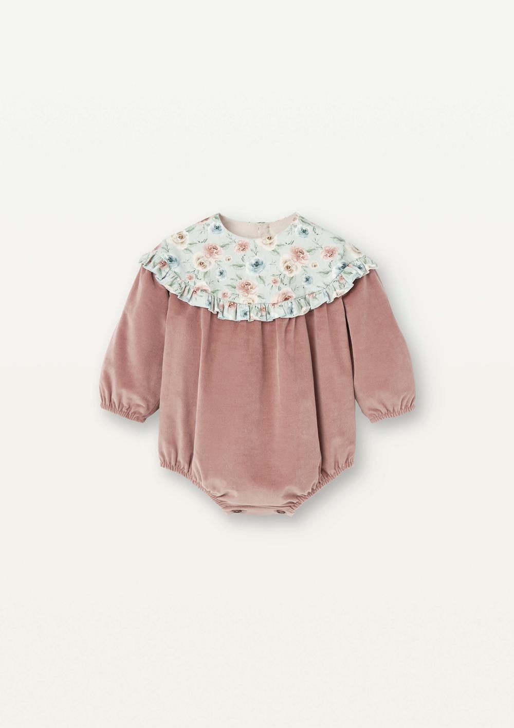 Mod.1.4 Pink romper suit with yoke | AW2526 Mod.1.4 Pink romper suit with yoke