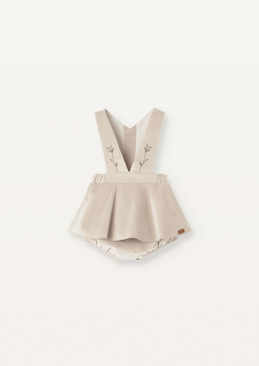 Mod.3.3 Beige velvet romper suit with straps | AW2526 Mod.3.3 Beige velvet romper suit with straps