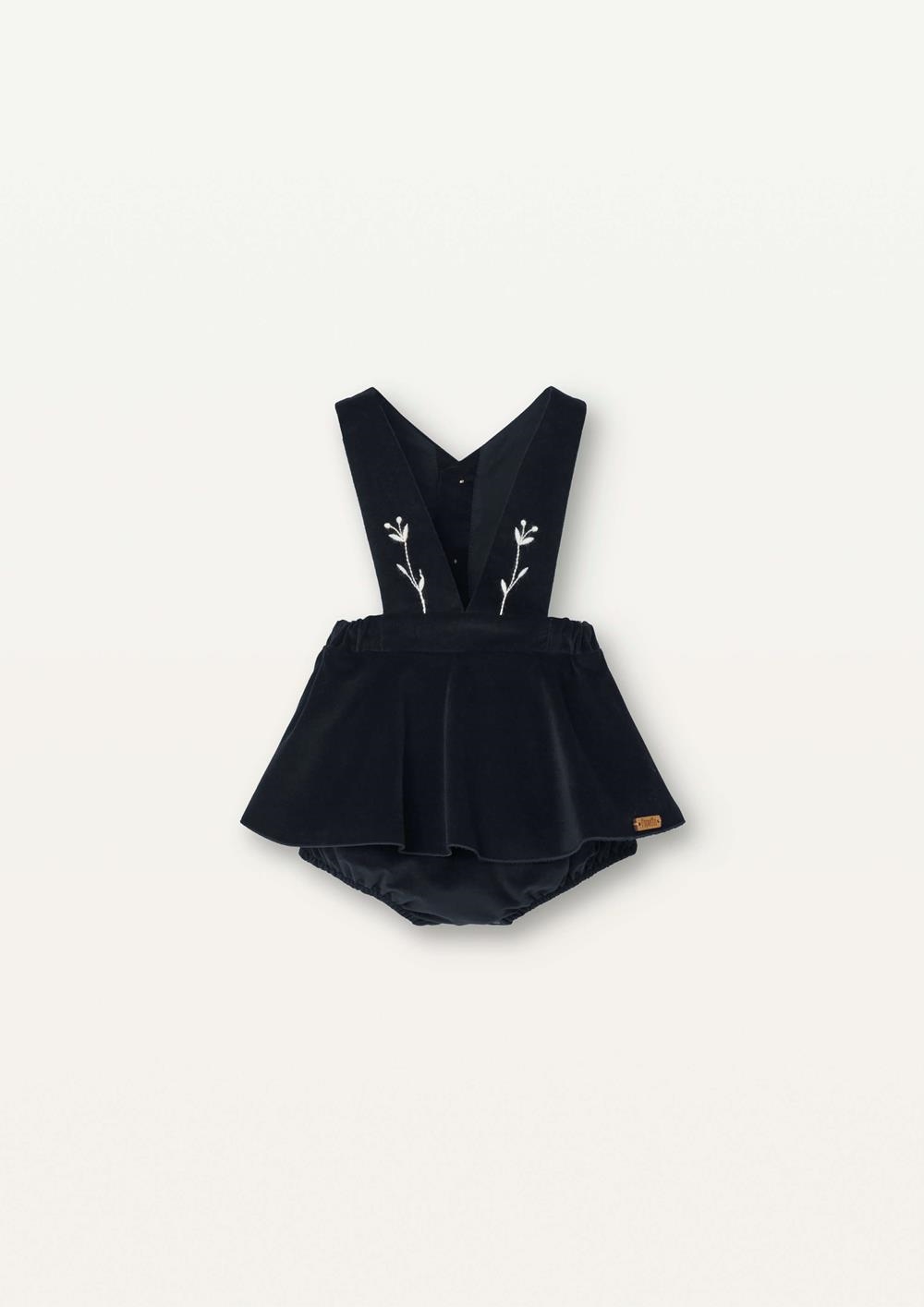 Mod.3.4 Black velvet romper suit with straps | AW2526 Mod.3.4 Black velvet romper suit with straps