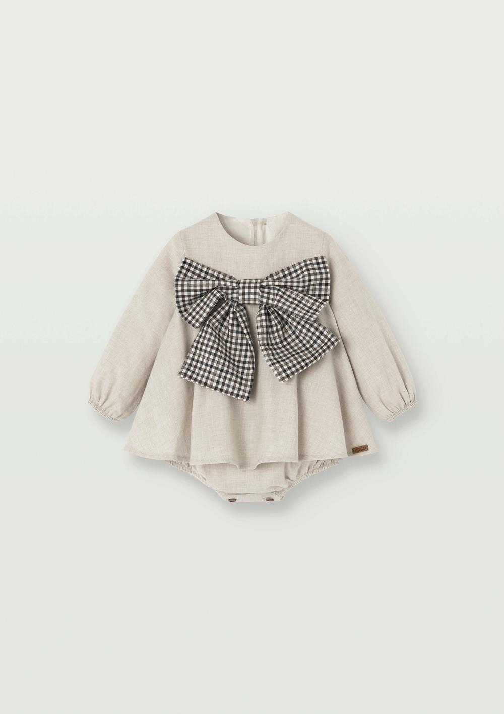 Mod.4.1 Sand romper suit with bow | AW2526 Mod.4.1 Sand romper suit with bow