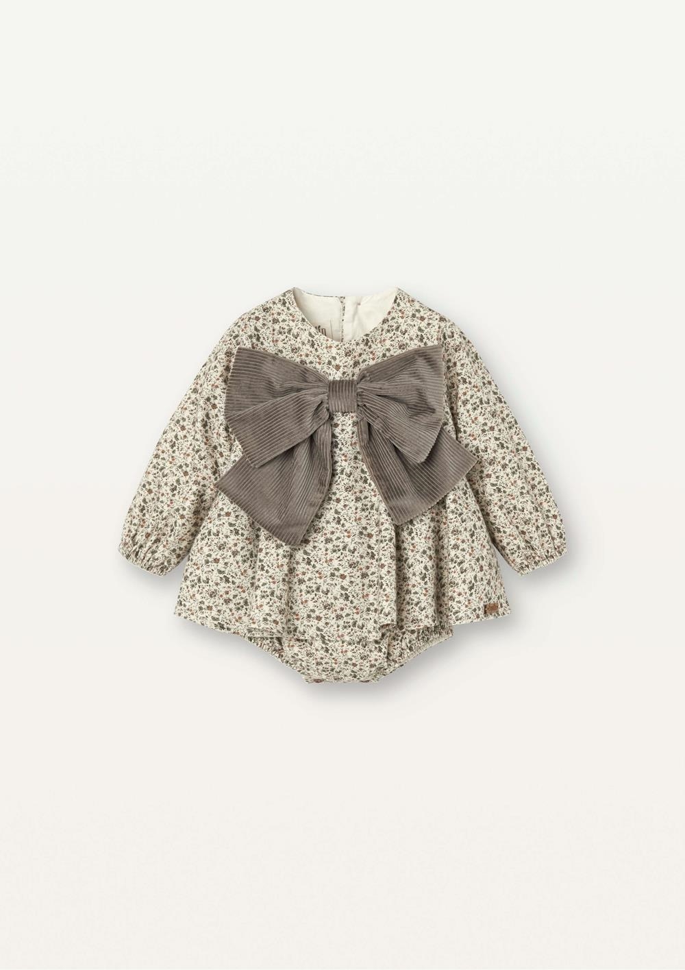 Mod.4.2 Floral print romper suit with bow | AW2526 Mod.4.2 Floral print romper suit with bow