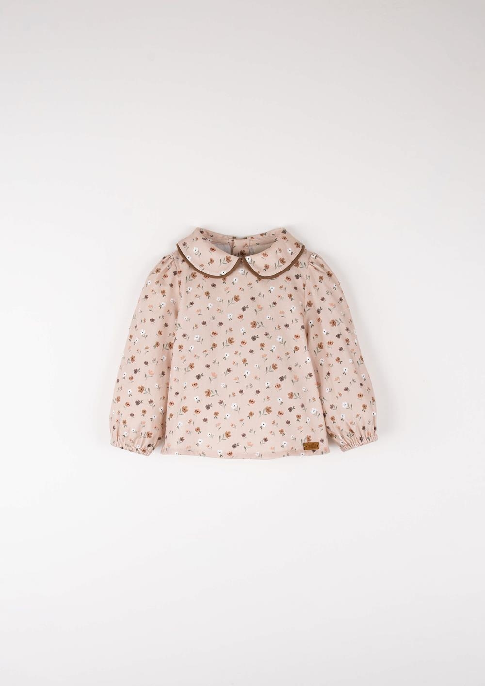 Mod.20.5 Pink floral print shirt with baby collar | AW2526 Mod.20.5 Pink floral print shirt with baby collar