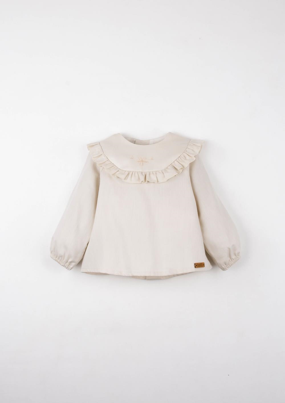 Mod.21.1 Off-white shirt with embroidered yoke | AW2526 Mod.21.1 Off-white shirt with embroidered yoke