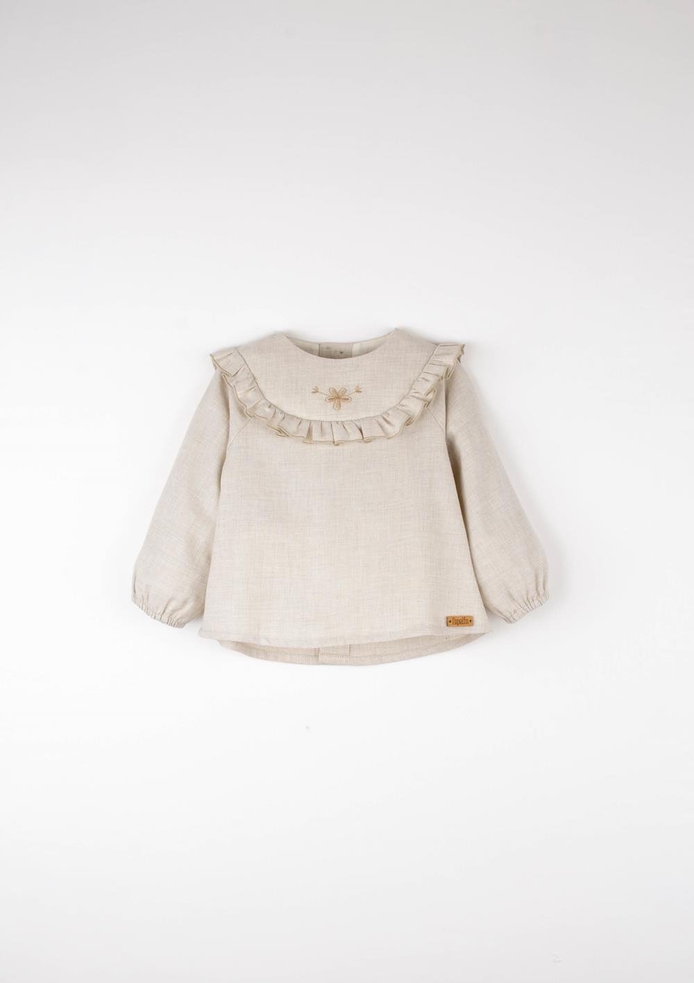 Mod.21.2 Sand shirt with embroidered yoke | AW2526 Mod.21.2 Sand shirt with embroidered yoke