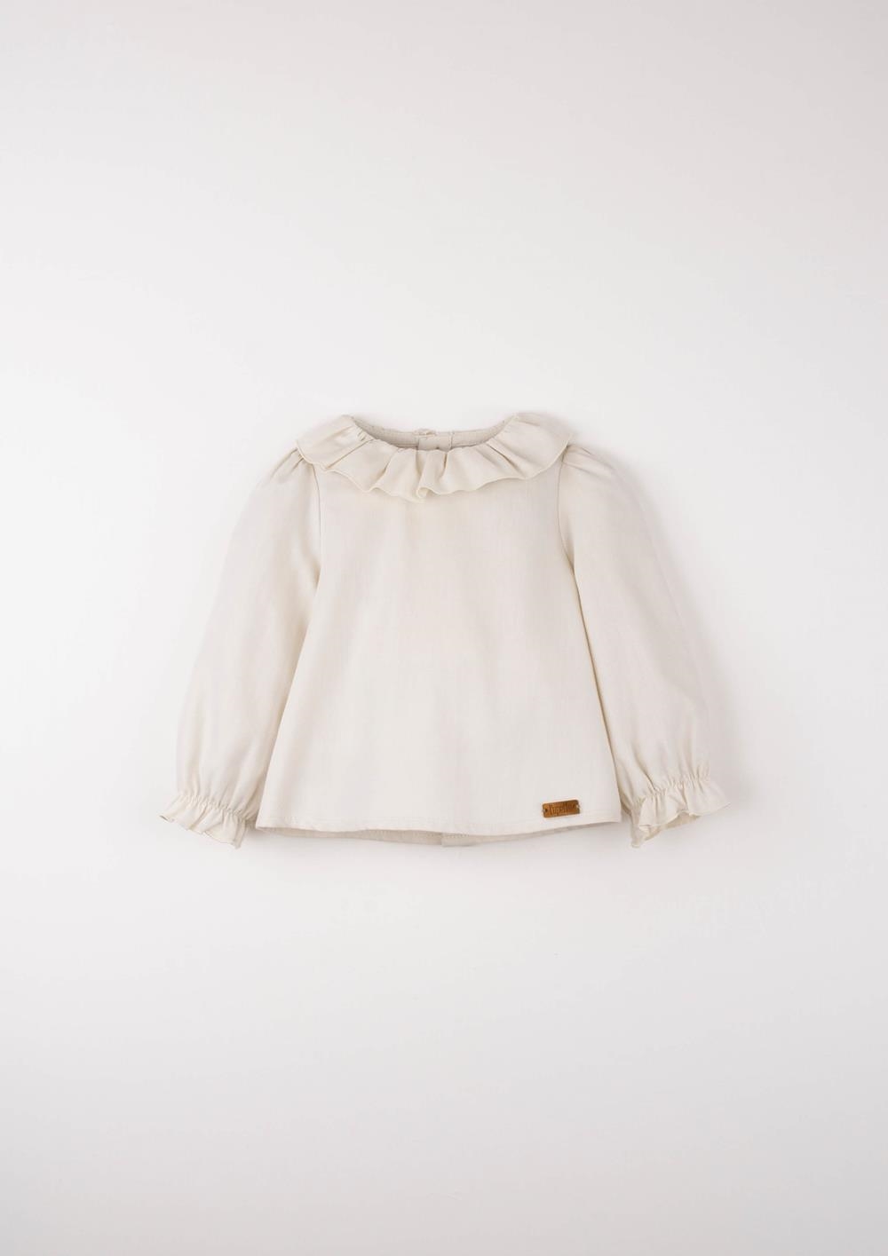Mod.22.1 Off-white shirt with frilled neckline | AW2526 Mod.22.1 Off-white shirt with frilled neckline