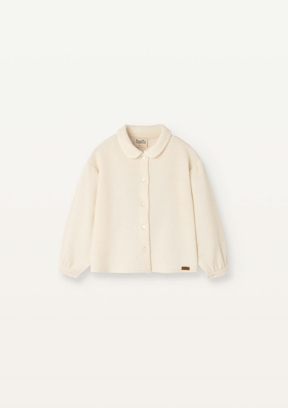 Mod.26.1 Off-white knitted shirt with baby collar and puffed sleeves | AW2526 Mod.26.1 Off-white knitted shirt with baby collar and puffed sleeves