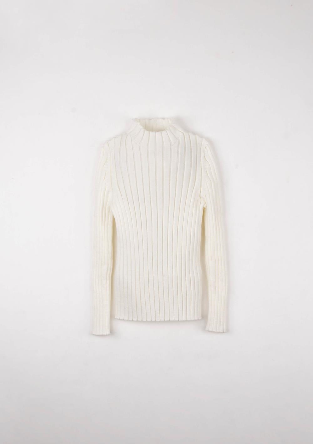Mod.25.1 Off-white funnel collar ribbed jersey | AW2526 Mod.25.1 Off-white funnel collar ribbed jersey
