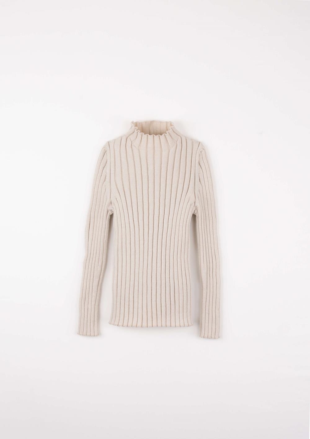 Mod.25.2 Sand funnel collar ribbed jersey | AW2526 Mod.25.2 Sand funnel collar ribbed jersey