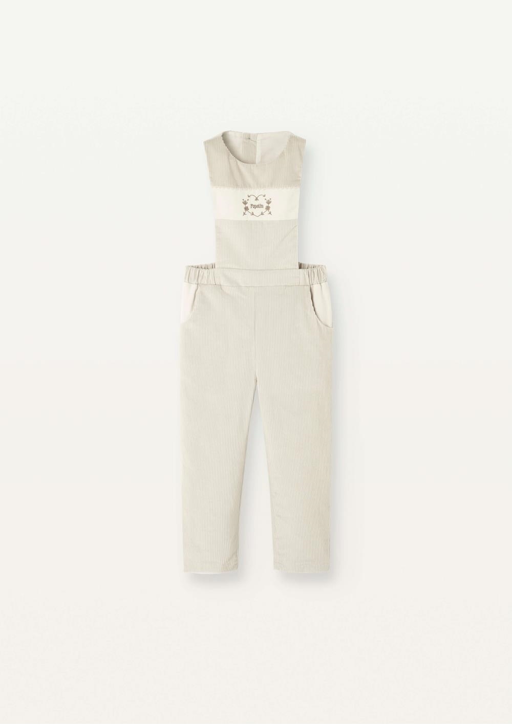 Mod.32.1 Off-white corduroy dungarees with embroidered bib | AW2526 Mod.32.1 Off-white corduroy dungarees with embroidered bib