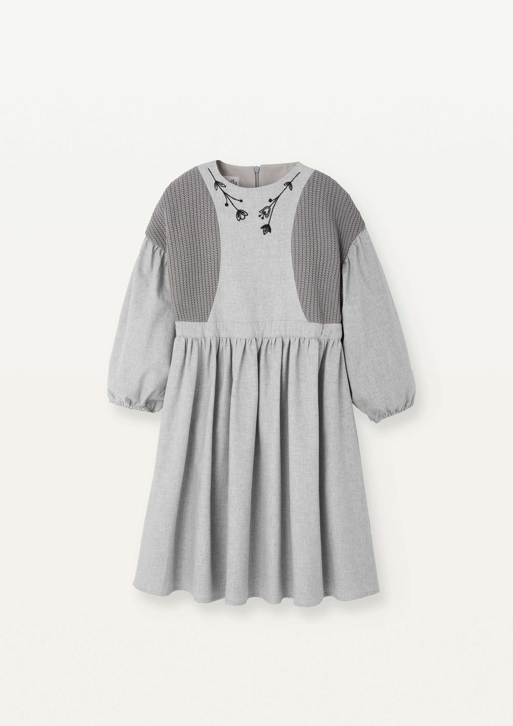 Mod.40.2 Grey melange dress with side panels | AW2526 Mod.40.2 Grey melange dress with side panels