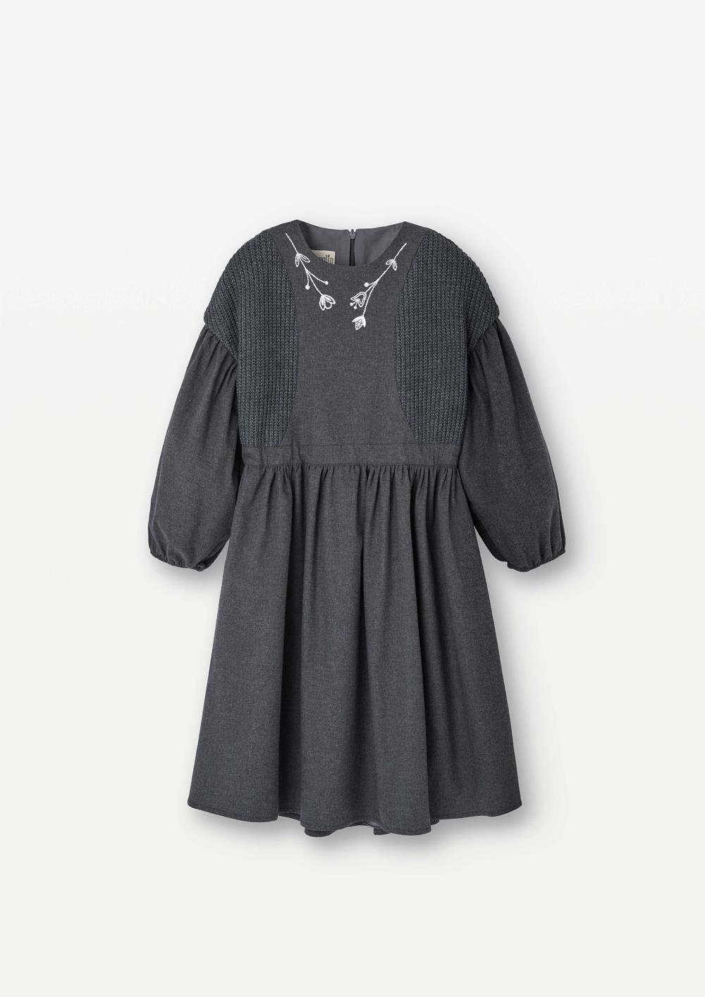 Mod.40.3 Anthracite grey dress with side panels | AW2526 Mod.40.3 Anthracite grey dress with side panels