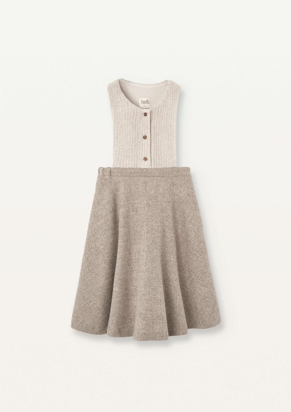 Mod.42.2 Stone dress with knitted bib | AW2526 Mod.42.2 Stone dress with knitted bib
