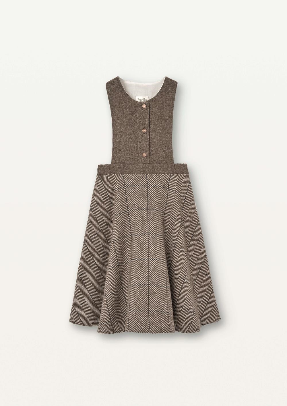 Mod.42.4 Brown woollen dress with bib | AW2526 Mod.42.4 Brown woollen dress with bib
