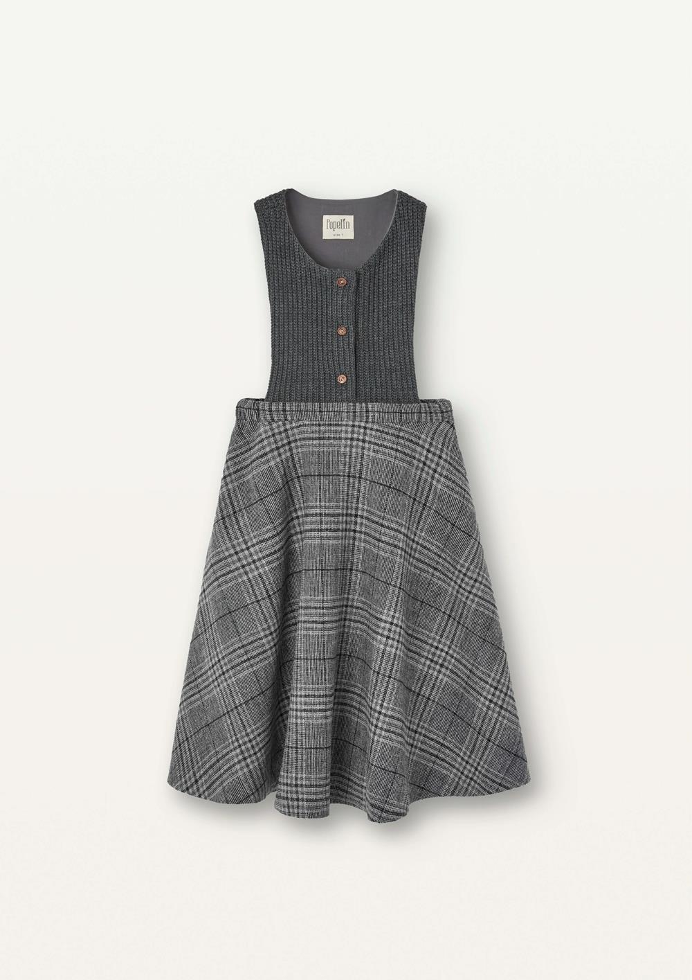 Mod.42.6 Grey dress with knitted bib | AW2526 Mod.42.6 Grey dress with knitted bib