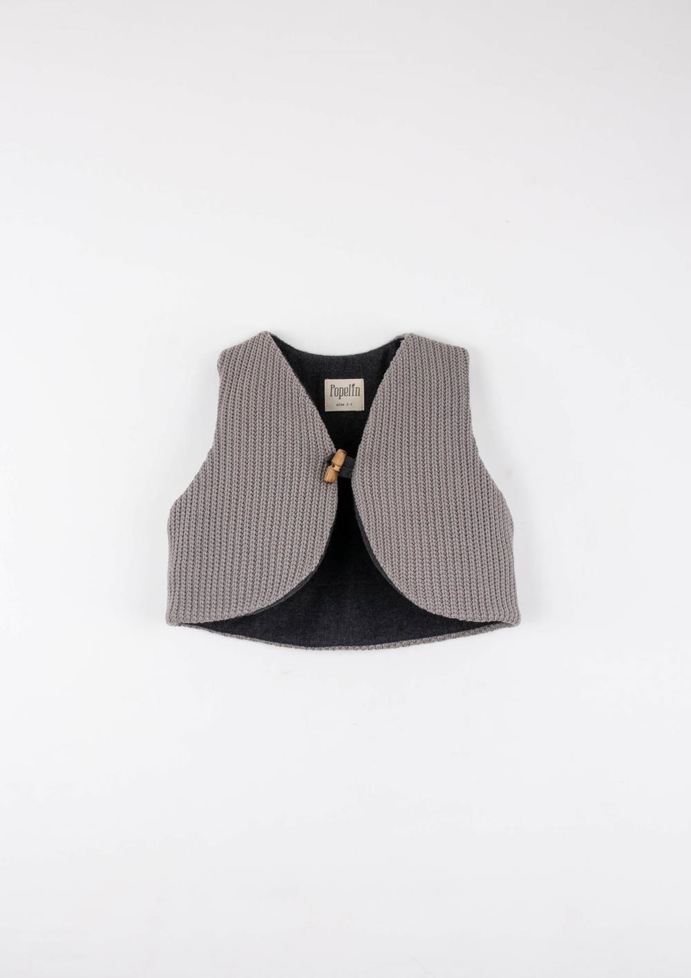 Mod.50.3 Grey melange woollen mini waistcoat | AW2526 Mod.50.3 Grey melange woollen mini waistcoat
