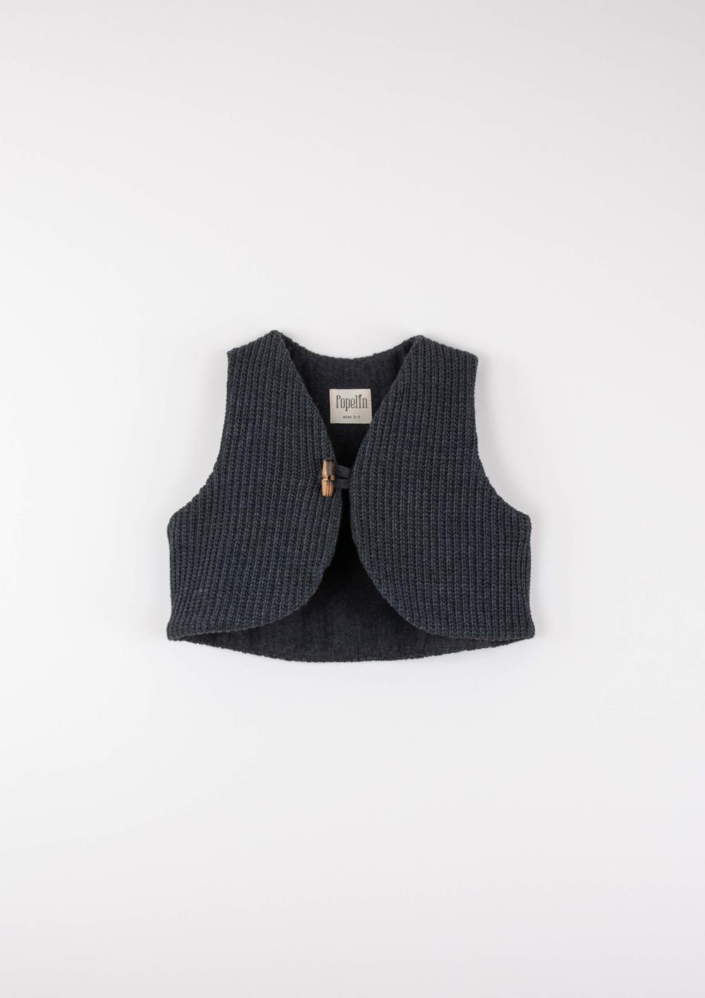 Mod.50.4 Anthracite grey woollen mini waistcoat | AW2526 Mod.50.4 Anthracite grey woollen mini waistcoat