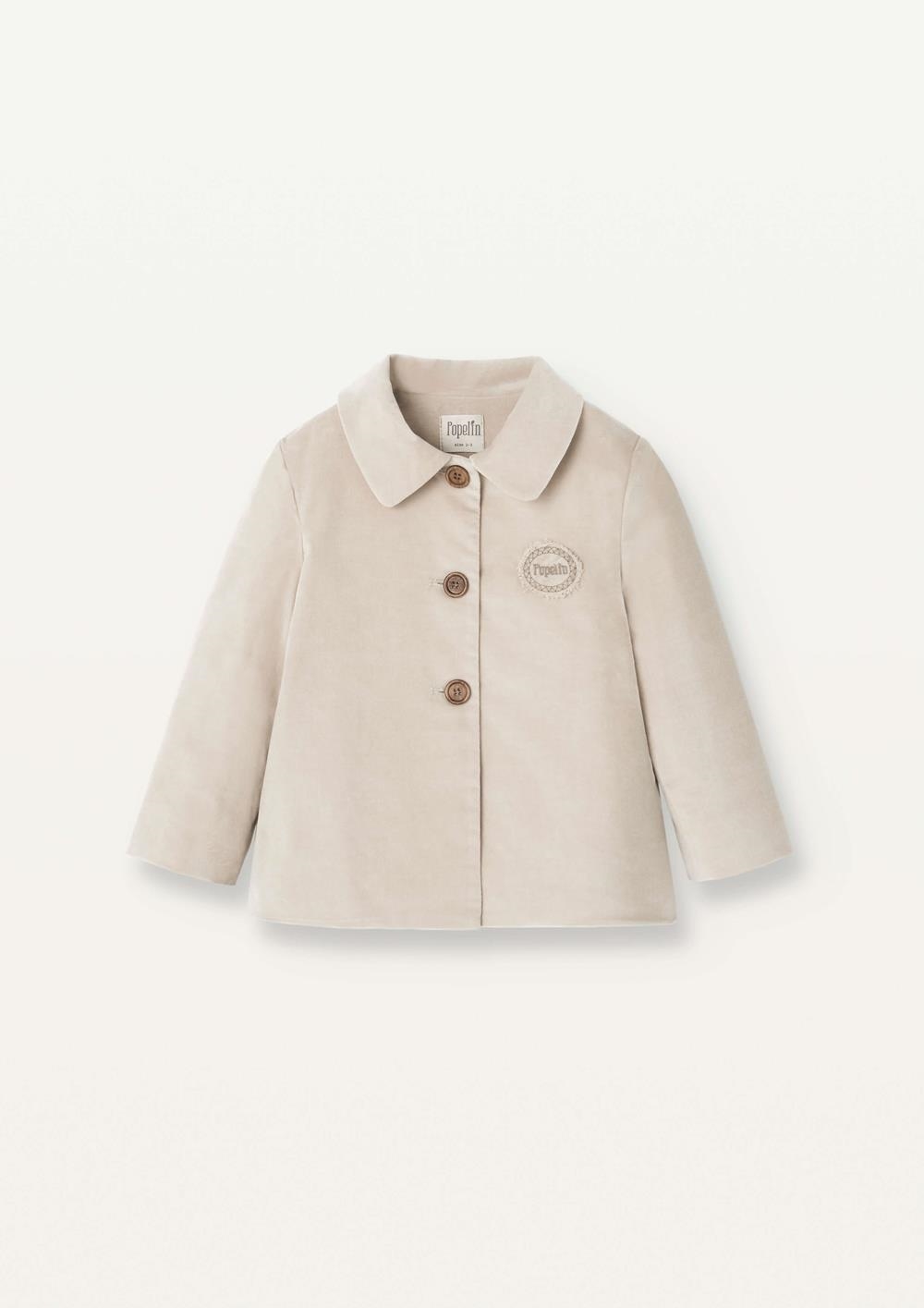 Mod.52.1 Beige velvet coat with lapel | AW2526 Mod.52.1 Beige velvet coat with lapel