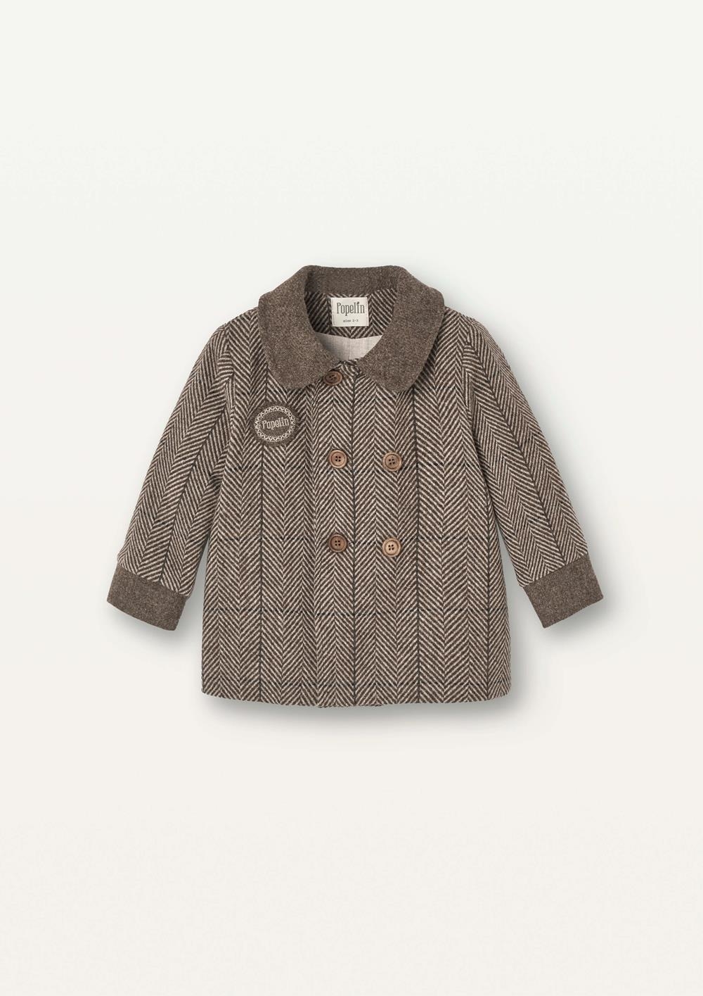 Mod.53.2 Brown herringbone woollen double-breasted coat | AW2526 Mod.53.2 Brown herringbone woollen double-breasted coat