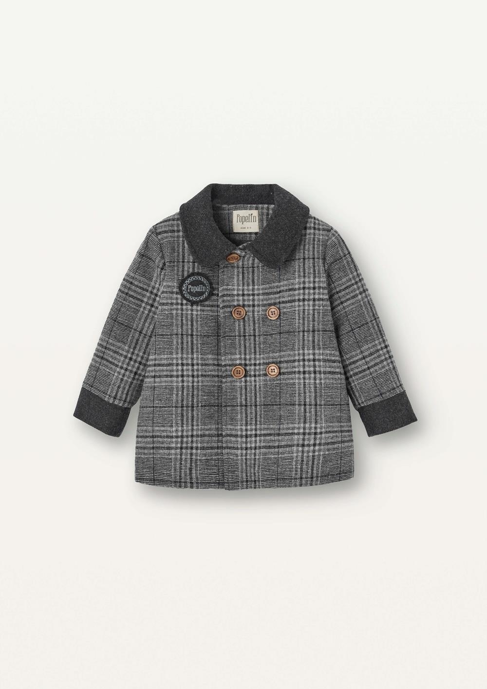 Mod.53.3 Grey plaid woollen double-breasted coat | AW2526 Mod.53.3 Grey plaid woollen double-breasted coat