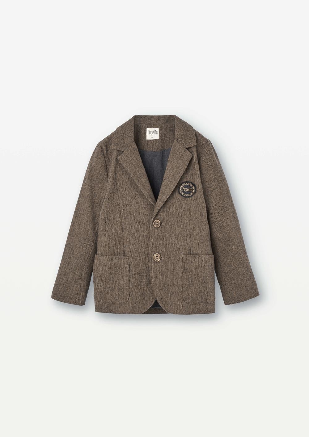 Mod.54.2 Brown micro-herringbone blazer with lapel | AW2526 Mod.54.2 Brown micro-herringbone blazer with lapel