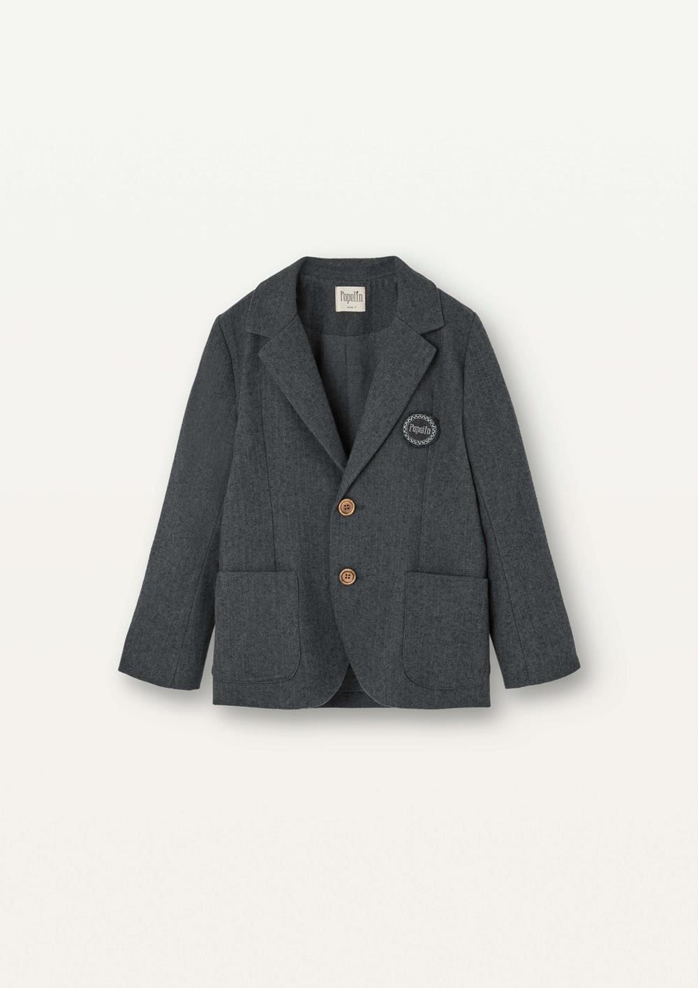 Mod.54.3 Grey micro-herringbone blazer with lapel | AW2526 Mod.54.3 Grey micro-herringbone blazer with lapel