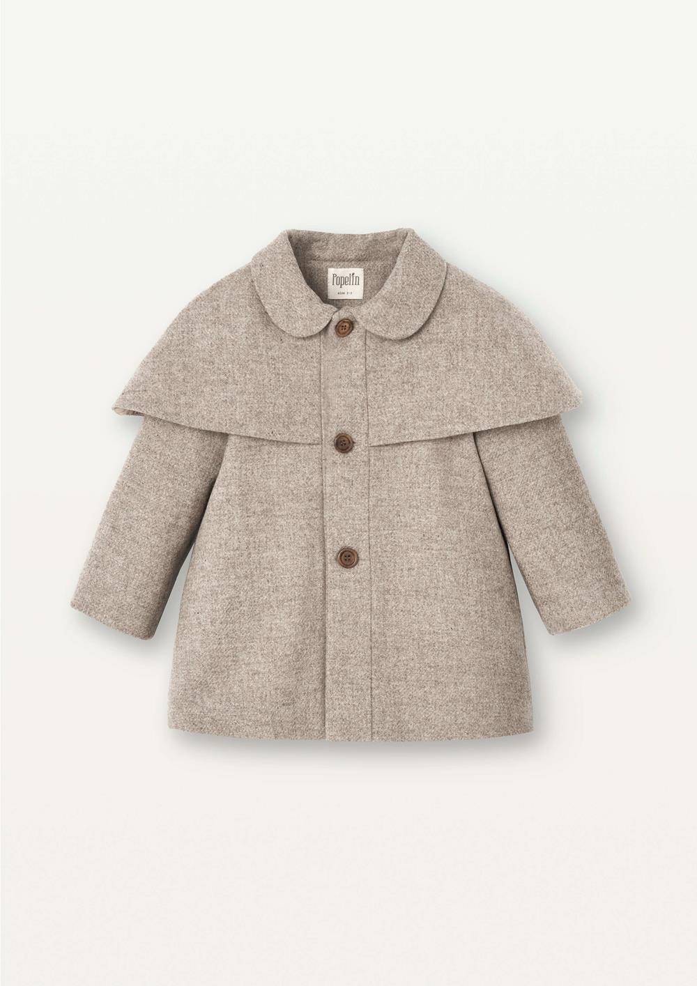 Mod.51.1 Stone woollen cape coat | AW2526 Mod.51.1 Stone woollen cape coat