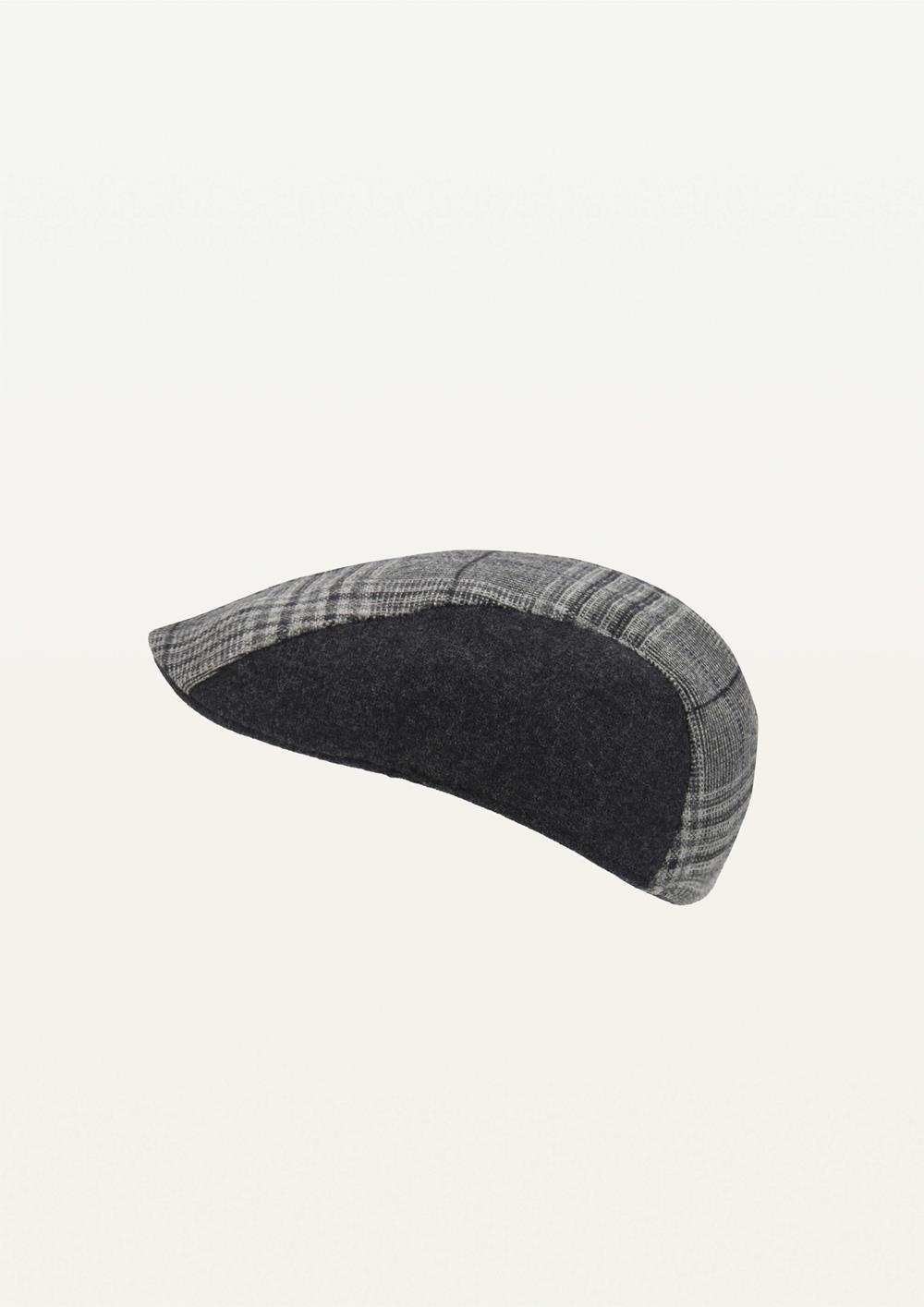 Mod.61.7 Grey plaid woollen cap | AW2526 Mod.61.7 Grey plaid woollen cap