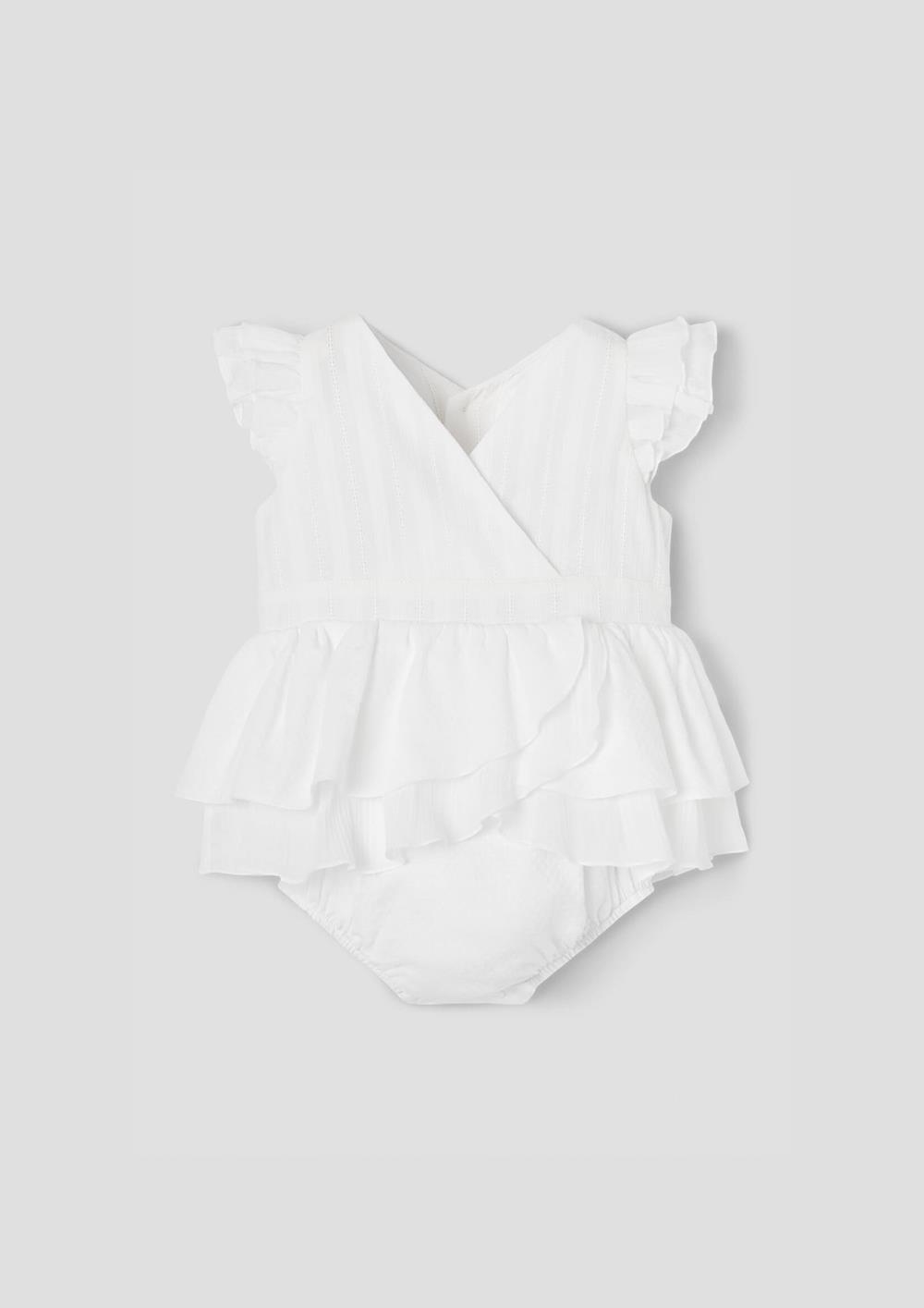 Mod.5.1 White romper suit with crossover front | SS26 Mod.5.1 White romper suit with crossover front