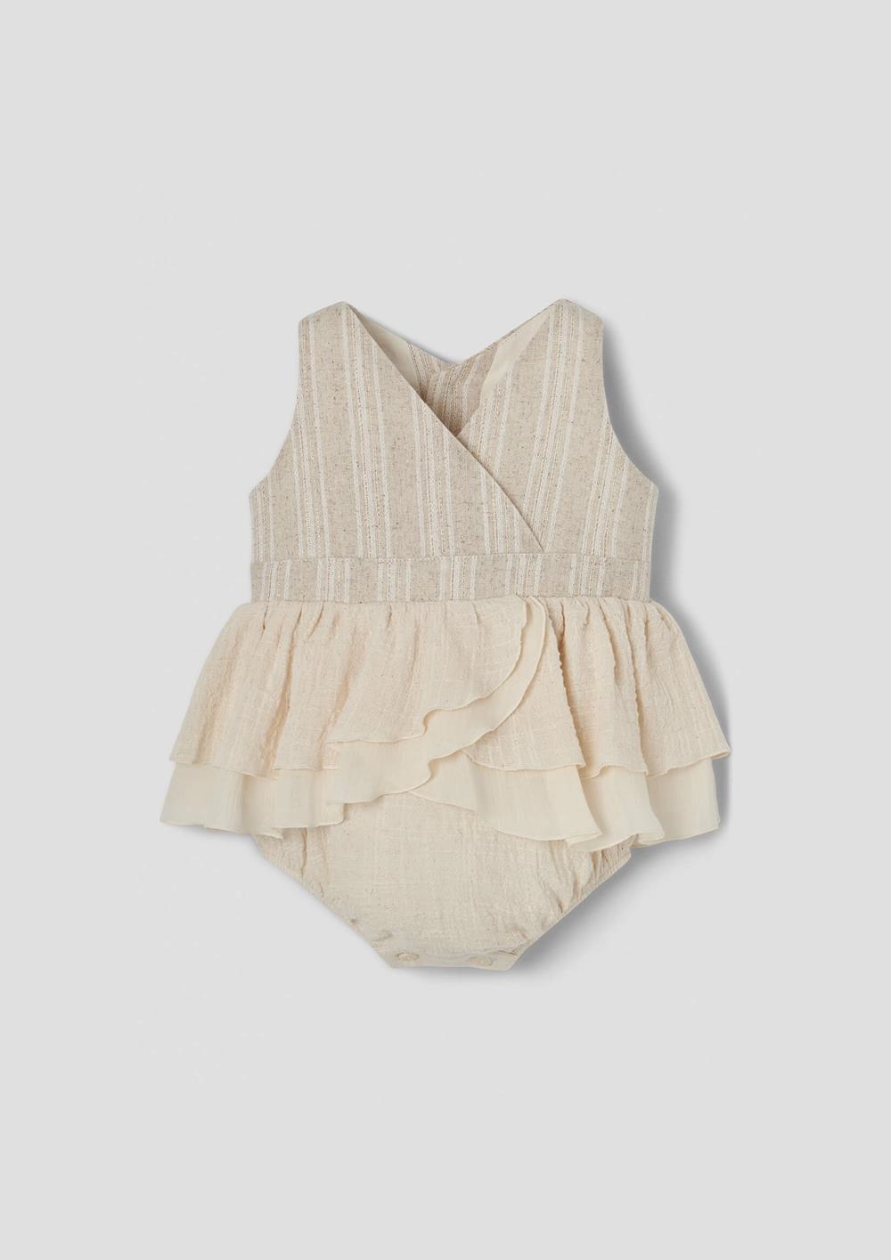 Mod.5.2 Gold lurex romper suit with crossover front | SS26 Mod.5.2 Gold lurex romper suit with crossover front