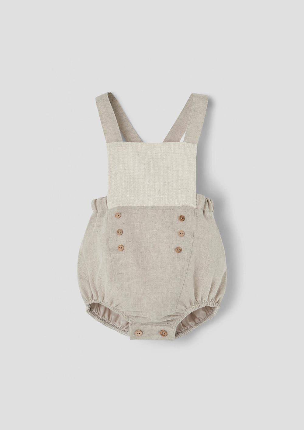 Mod.7.1 Sand linen dungarees with straps | SS26 Mod.7.1 Sand linen dungarees with straps
