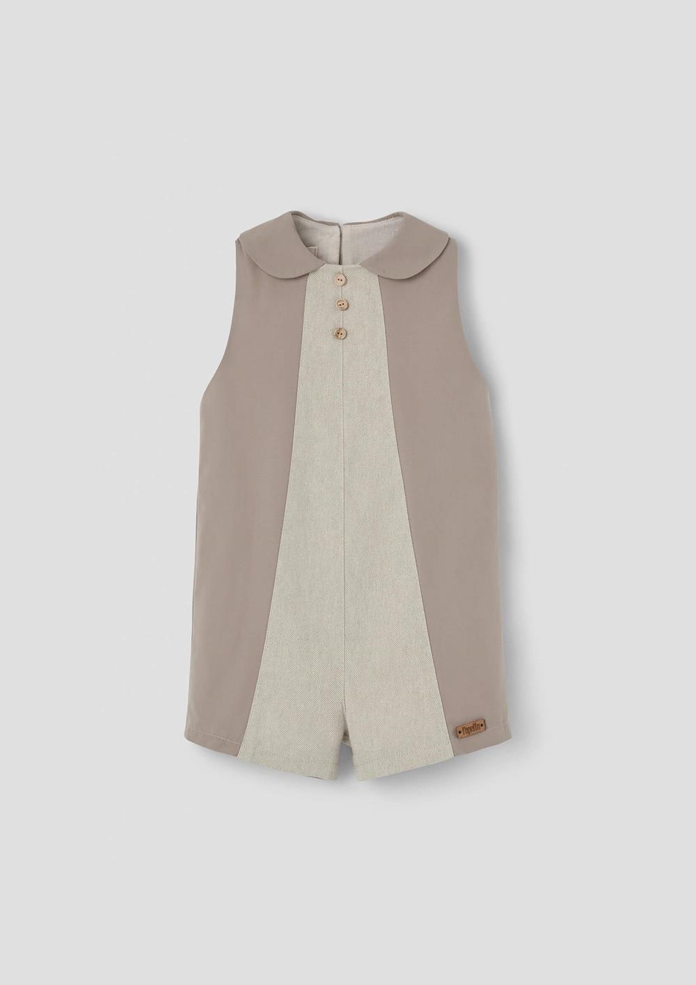 Mod.9.2 Sand oxford jumpsuit with baby collar | SS26 Mod.9.2 Sand oxford jumpsuit with baby collar