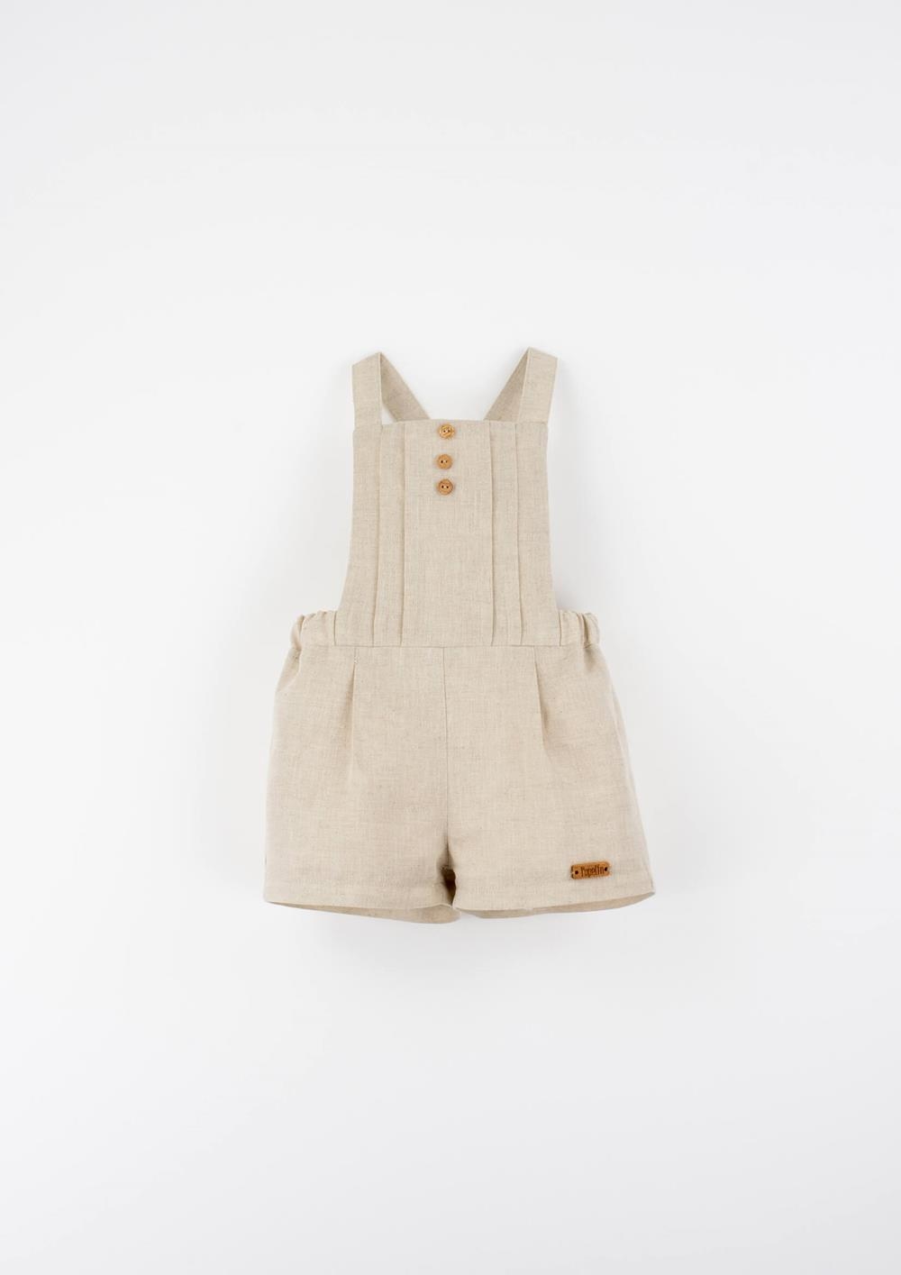 Mod.10.1 Sand linen dungarees with pleat | SS26 Mod.10.1 Sand linen dungarees with pleat