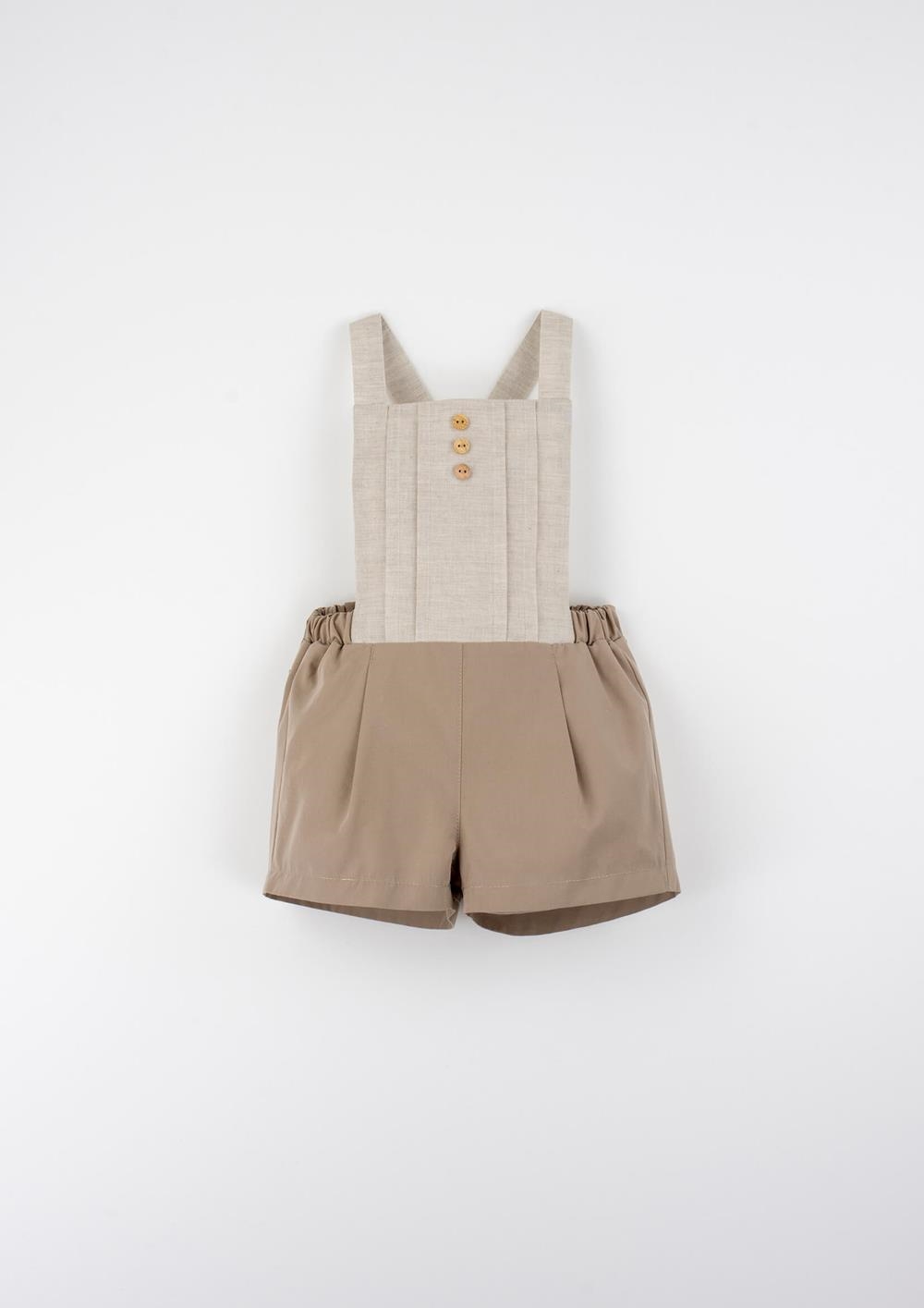 Mod.10.2 Taupe dungarees with pleat | SS26 Mod.10.2 Taupe dungarees with pleat