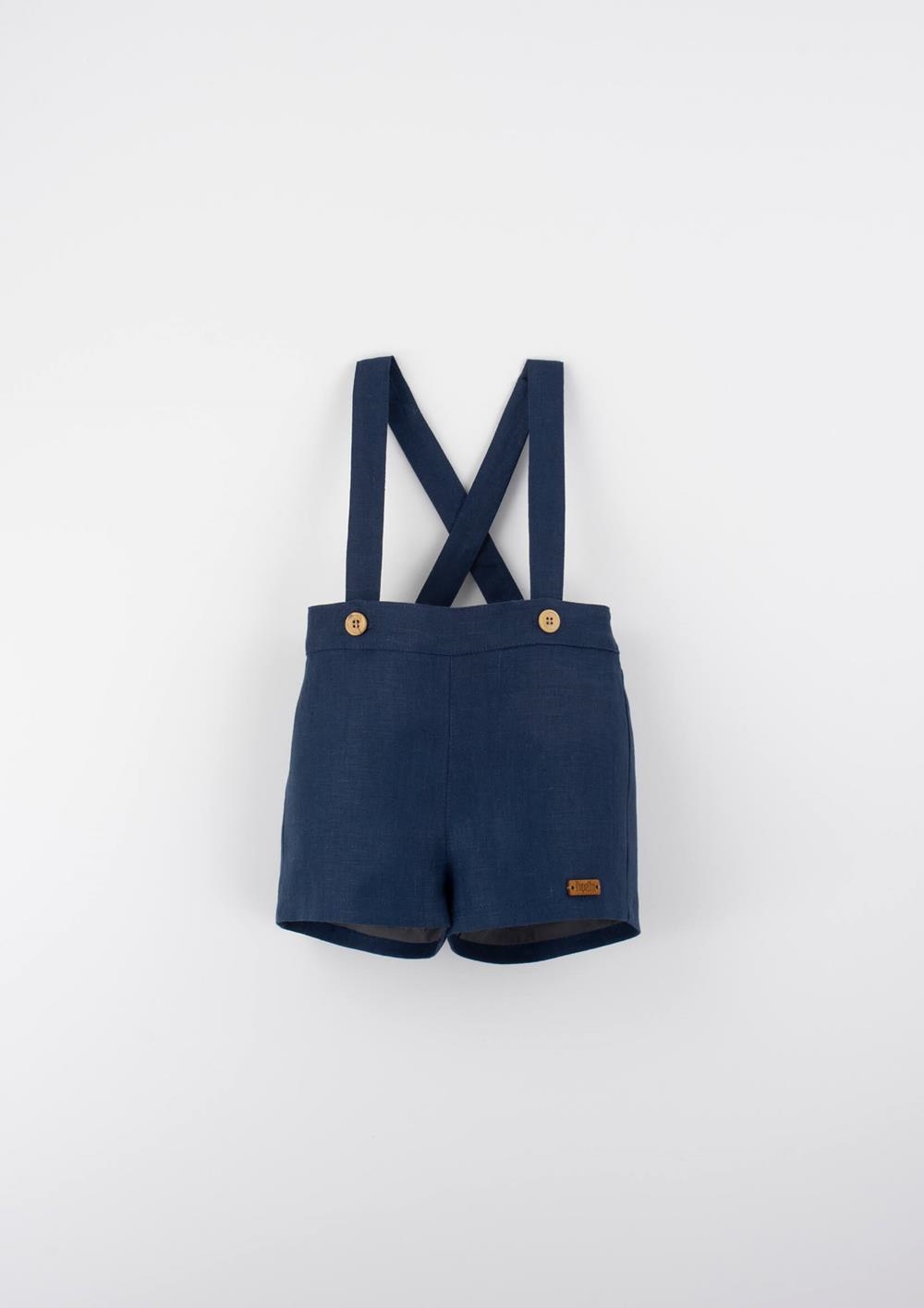 Mod.11.5 Navy blue linen shorts with straps | SS26 Mod.11.5 Navy blue linen shorts with straps