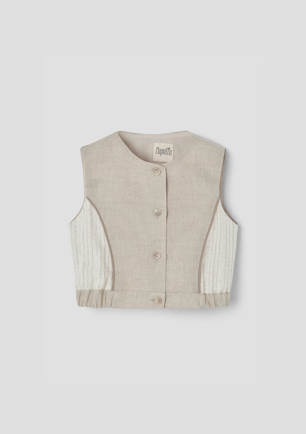 Mod.16.1 Silver lurex top with side panels | SS26 Mod.16.1 Silver lurex top with side panels