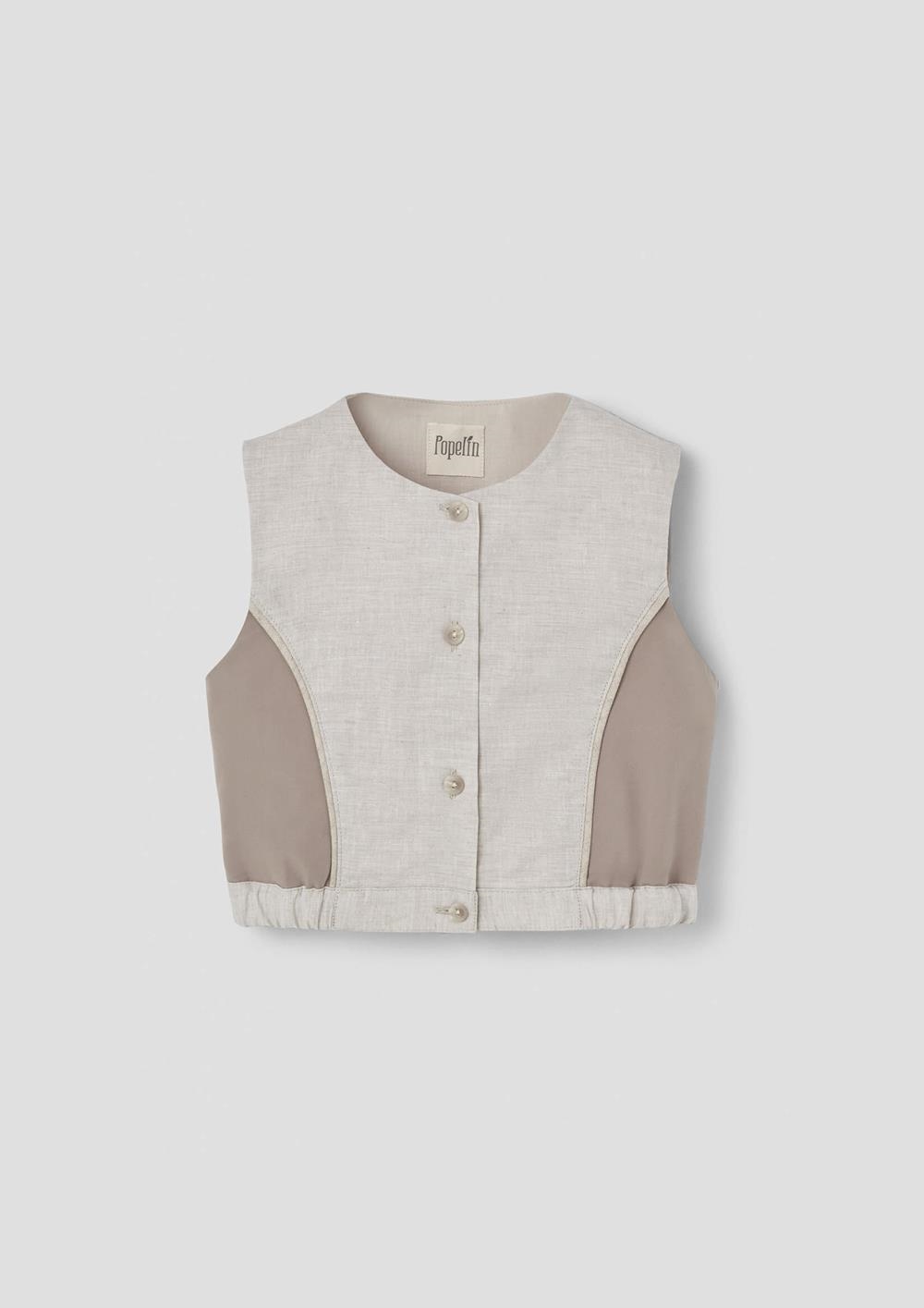 Mod.16.2 Taupe top with side panels | SS26 Mod.16.2 Taupe top with side panels