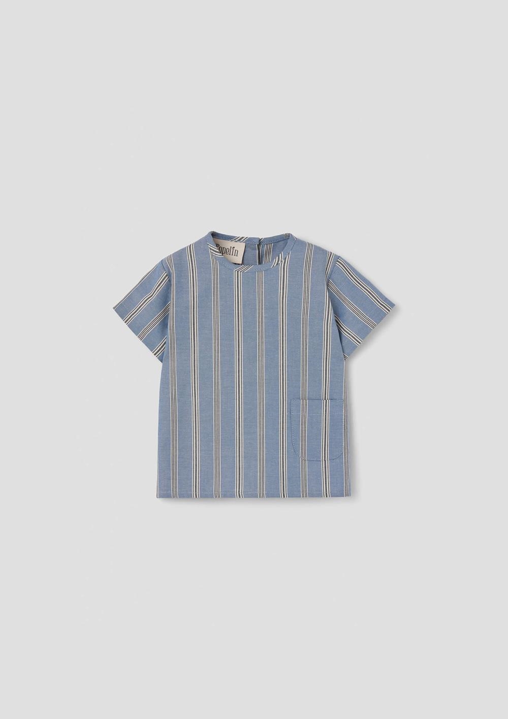 Mod.54.6 Blue striped shirt with pocket | SS26 Mod.54.6 Blue striped shirt with pocket