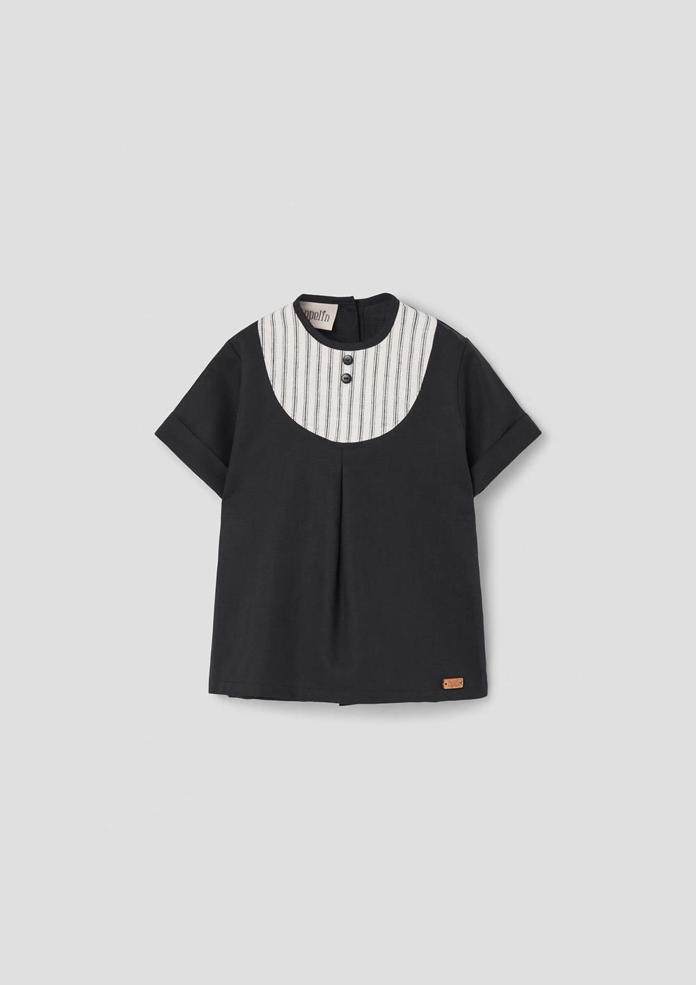 Mod.18.3 Black shirt with pleat | SS26 Mod.18.3 Black shirt with pleat