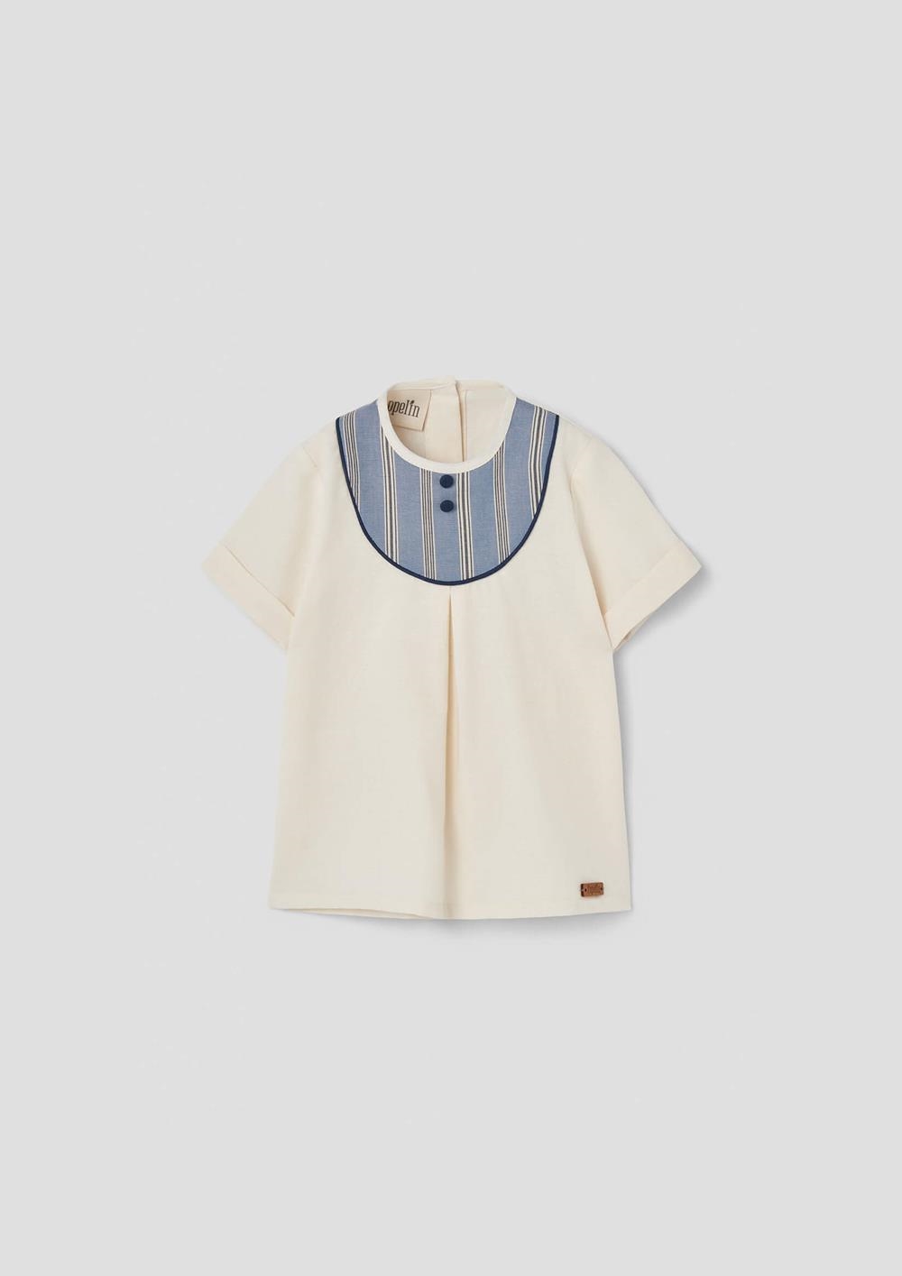 Mod.18.4 Blue striped shirt with pleat | SS26 Mod.18.4 Blue striped shirt with pleat