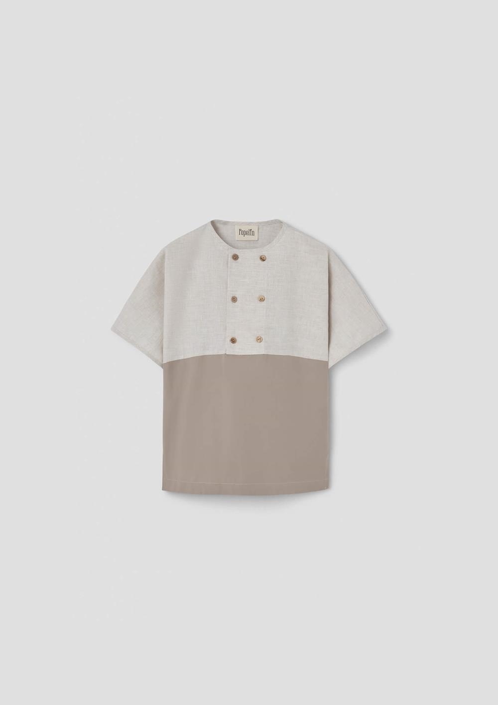 Mod.20.2 Taupe shirt with double breasted buttons | SS26 Mod.20.2 Taupe shirt with double breasted buttons