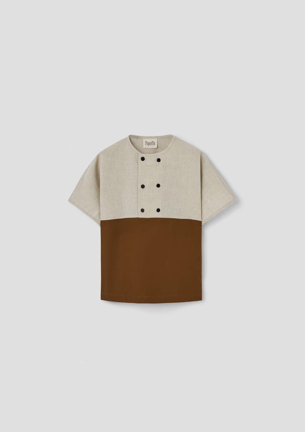 Mod.20.3 Terracotta shirt with double breasted buttons | SS26 Mod.20.3 Terracotta shirt with double breasted buttons